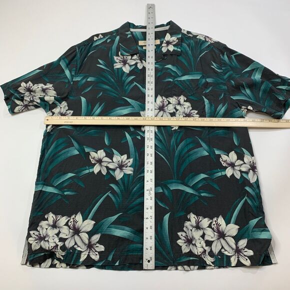 Tommy Bahama Shirt Mens Extra Large Original Fit Hawaiian Floral Silk Button Up - Picture 6 of 10